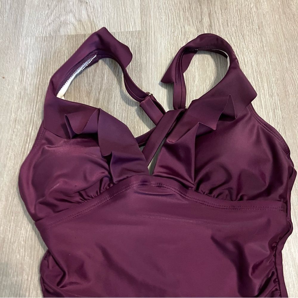 Kona Sol Dark Purple One Piece Swimsuit - Picture 6 of 6